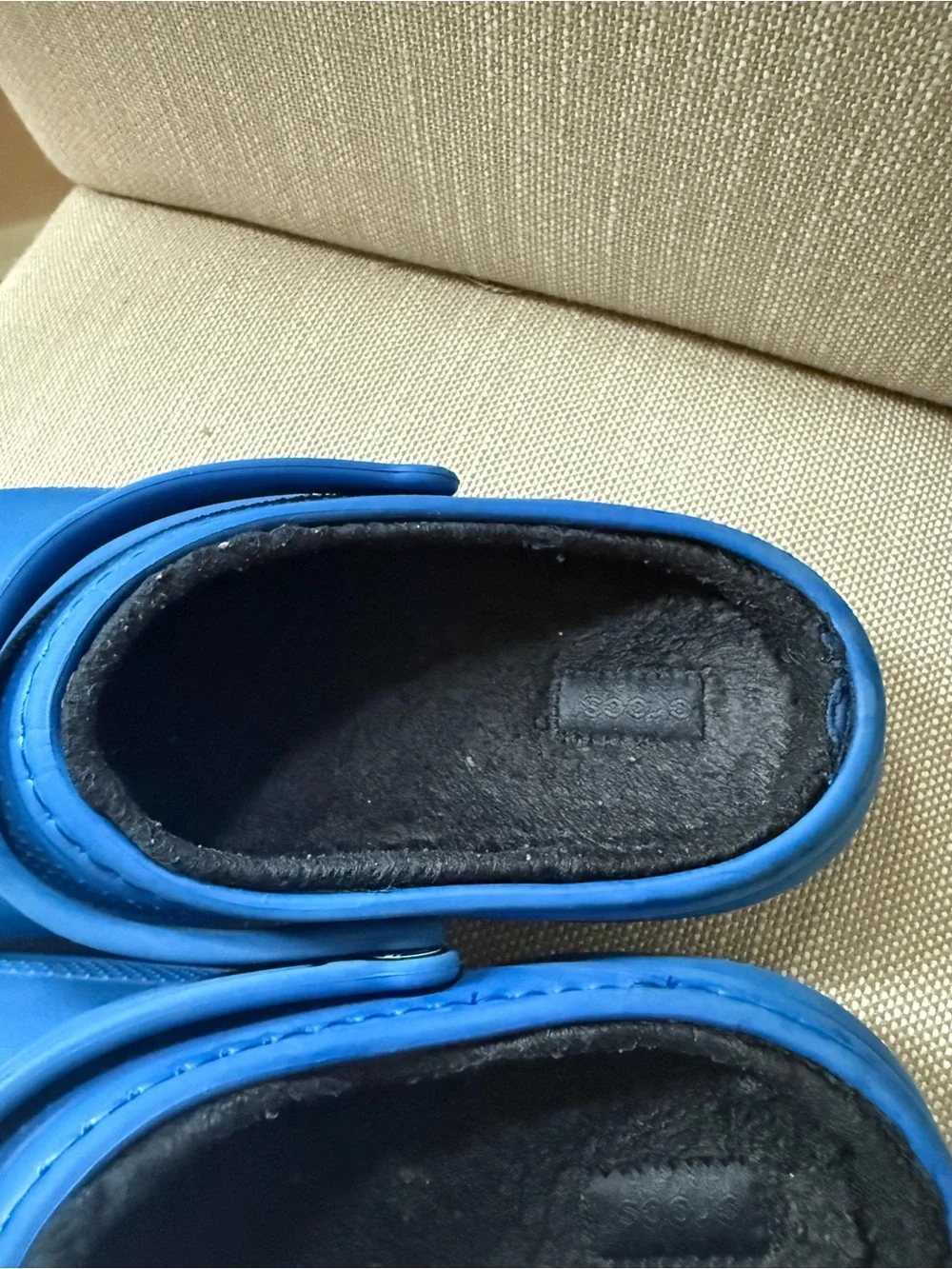 Kids Blue Crocs with Fleece Lining